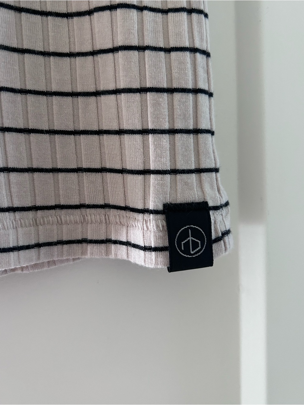 rag & bone Cream Tee with Black Pinstripes - Picture 3 of 5